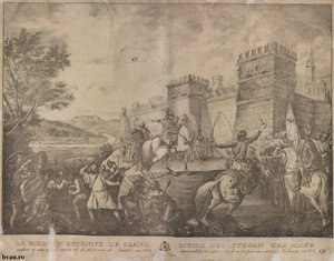 Matka Štěpána Velikého odmítajícího jeho syna vstoupit do pevnosti Neamt v roce 1484 od Gheorghe Asaky